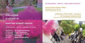 Einladungskarte Martine Seibert-Raken - Unkel goes to venice - Biennale 2019